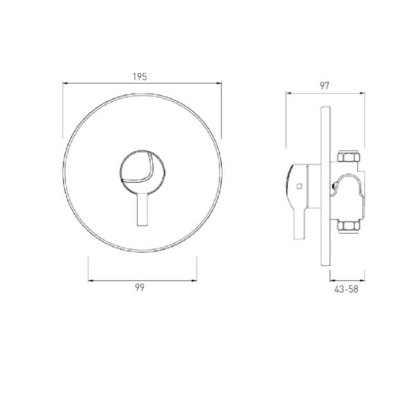 Bristan Mini Ts1203 Cl Shower Valve - Chrome - Image 2