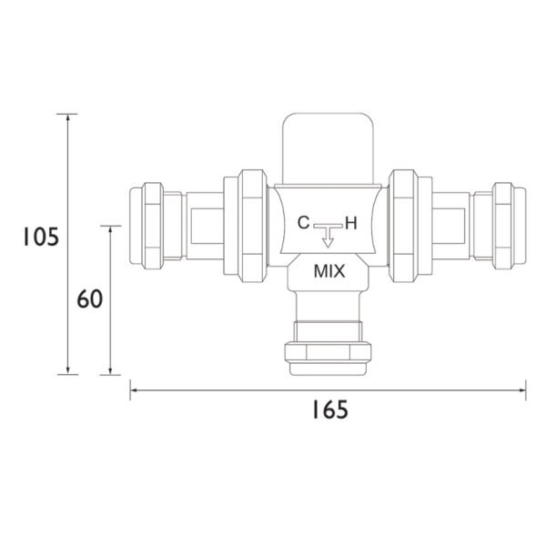 Bristan Tmv3 Thermostatic 22mm Mixing Valve - Chrome - Image 2