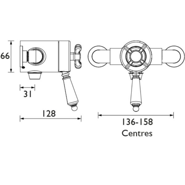 Bristan 1901 Exposed Concentric Shower Valve Only - Chrome - Image 2