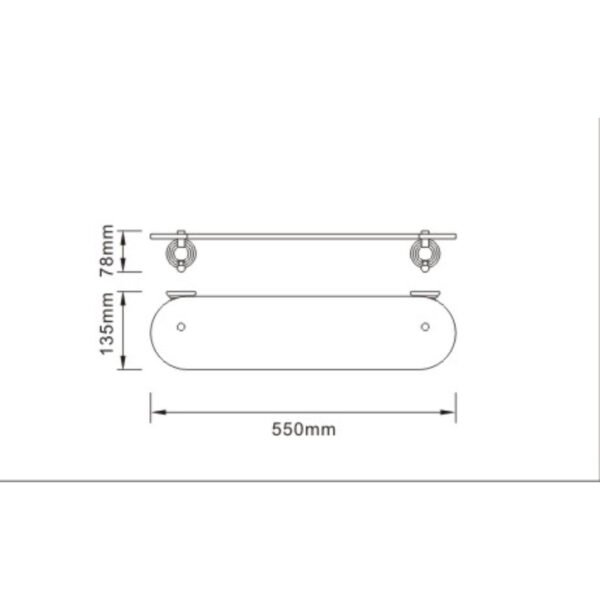 Bristan 1901 Glass Shelf - Chrome - Image 2