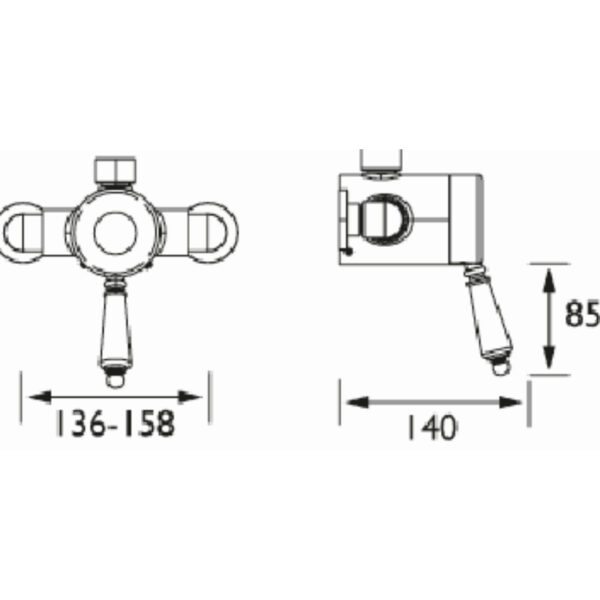 Bristan 1901 Exposed Sequential Top Outlet Shower Valve Only - Chrome - Image 2