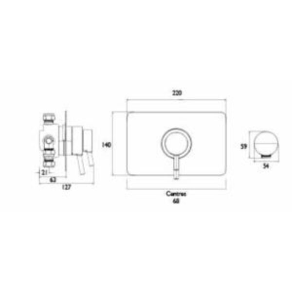 Bristan Prism Concealed Concentric Shower Valve Only - Chrome - Image 2