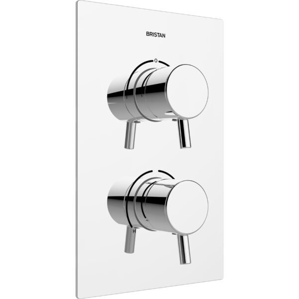 Bristan Prism Recessed Thermostatic Dual Control Shower Valve With Integral Two Outlet Diverter - Chrome