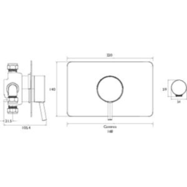 Bristan Prism Concealed Sequential Shower Valve Only - Chrome - Image 2