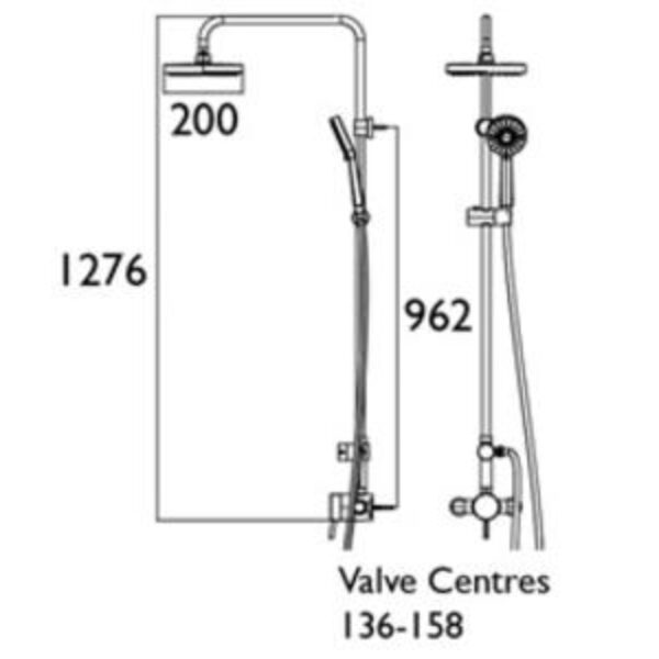 Bristan Prism Exposed Sequential Shower Valve With Diverter And Rigid Riser Kit - Chrome - Image 2