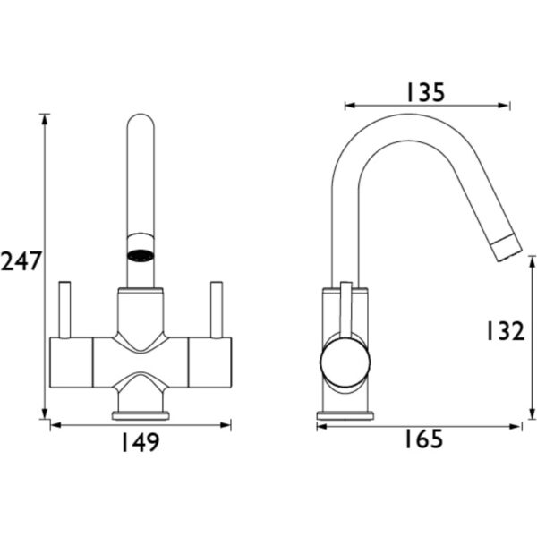 Bristan Prism 2 Handle Basin Mixer Tap - Chrome - Image 2