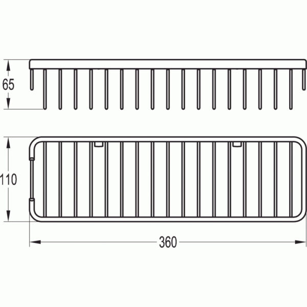 Flova Single Shower Basket - 360mm Wide - Diamond Chrome - Image 2