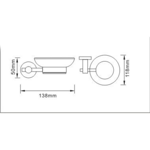 Bristan Round Soap Dish - Chrome - Image 2