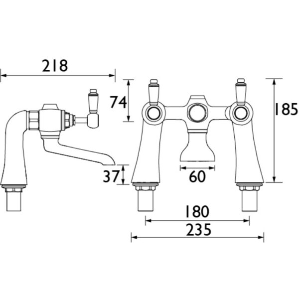 Bristan Renaissance Bath Filler Tap - Chrome - Image 2