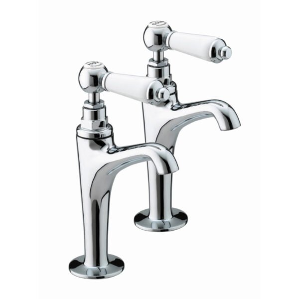 Bristan Renaissance High Neck Pillar Taps - Chrome