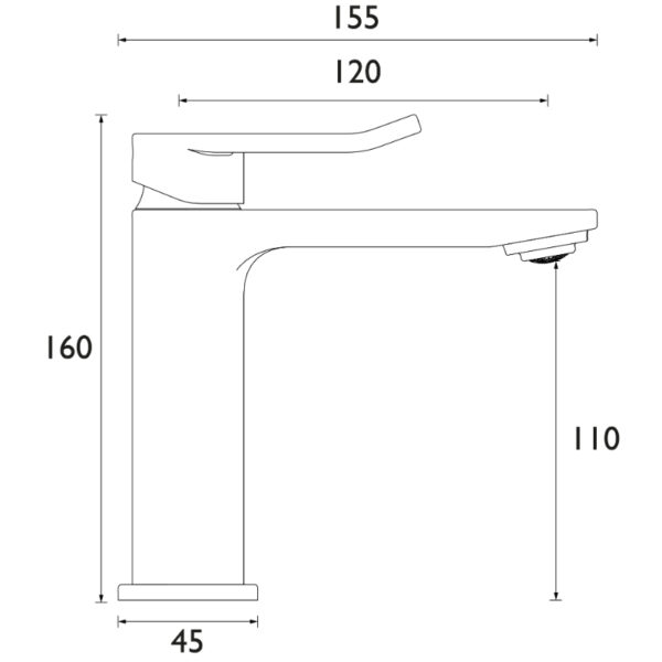 Bristan Saffron Eco Start Basin Mixer Tap With Clicker Waste - Image 2