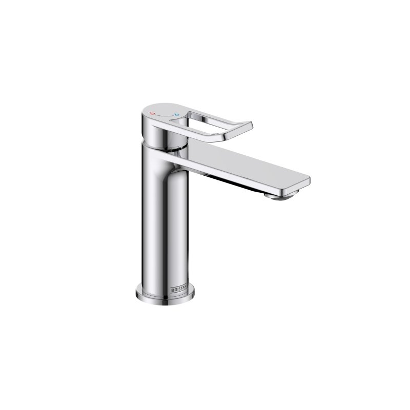Bristan Saffron Eco Start Basin Mixer Tap With Clicker Waste - Chrome