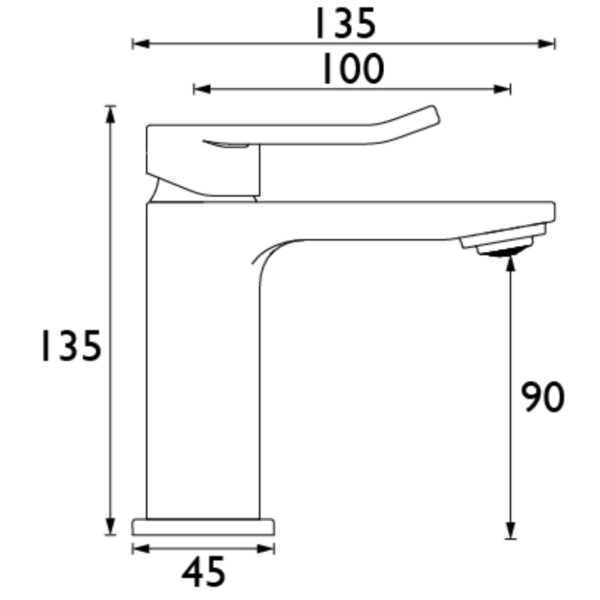 Bristan Saffron Eco Start Small Basin Mixer Tap With Clicker Waste - Image 2