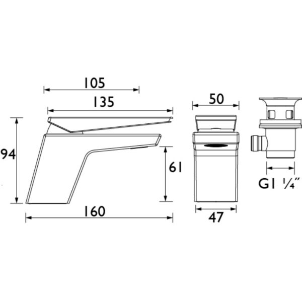 Bristan Sail Basin Mixer Tap - Chrome - Image 2