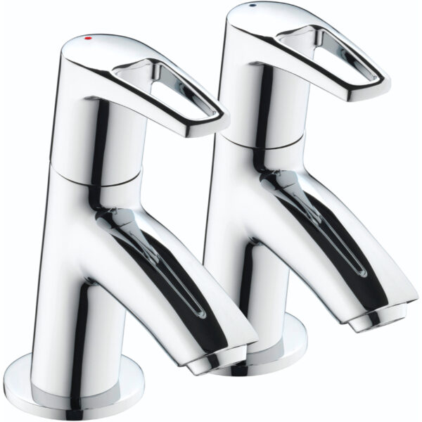 Bristan Smile Basin Pillar Taps - Chrome