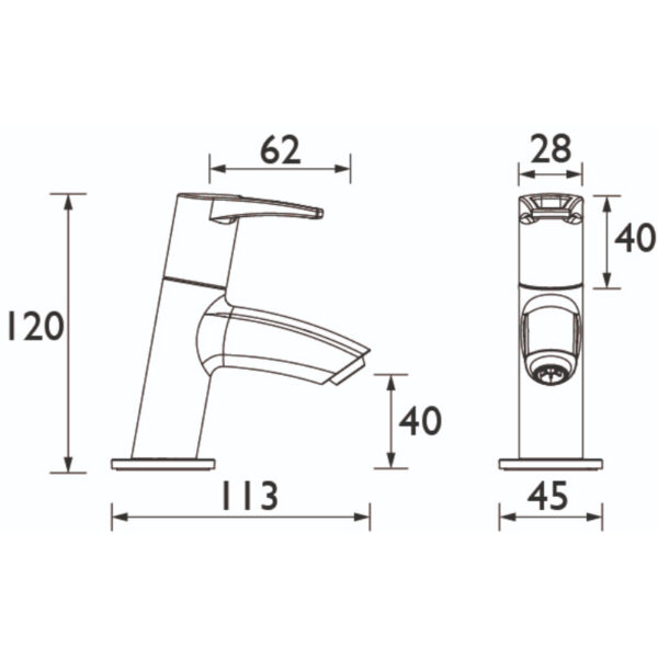 Bristan Smile Basin Pillar Taps - Chrome - Image 2