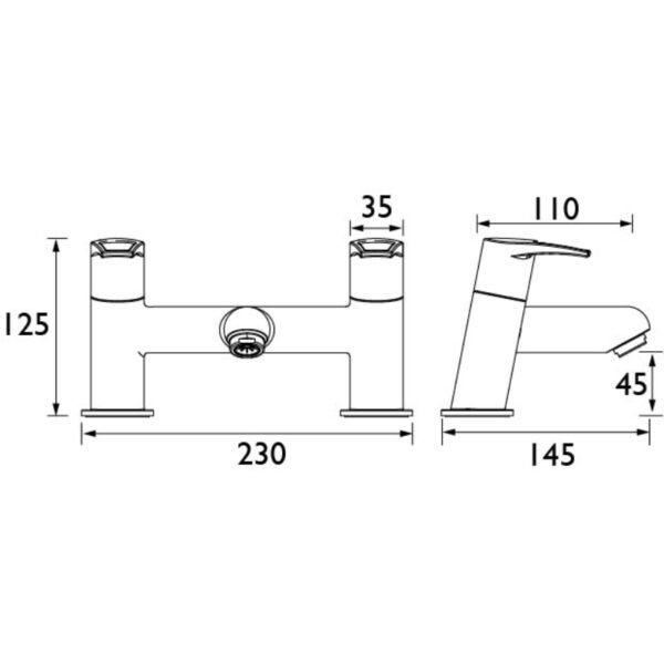 Bristan Smile Bath Filler Tap - Chrome - Image 2