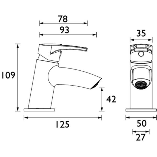 Bristan Smile Small Basin Mixer Tap - Chrome - Image 2