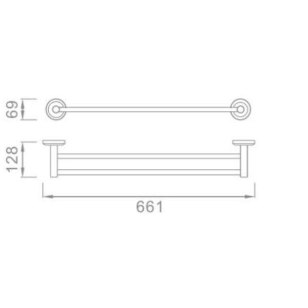 Bristan Solo Double Towel Rail - Chrome - Image 2