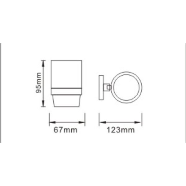 Bristan Square Tumbler And Holder - Chrome - Image 2