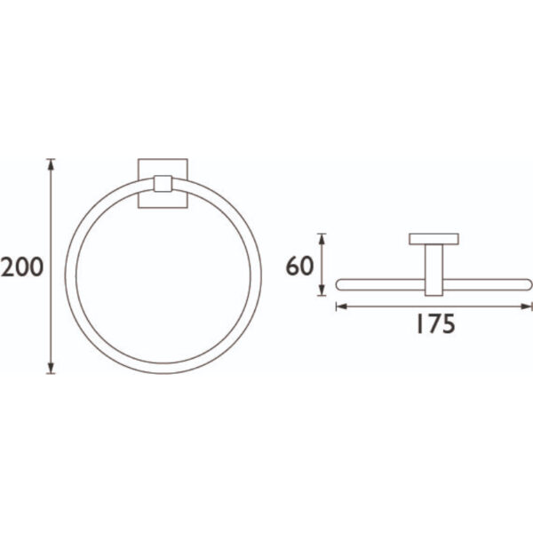 Bristan Square Towel Ring - Image 2