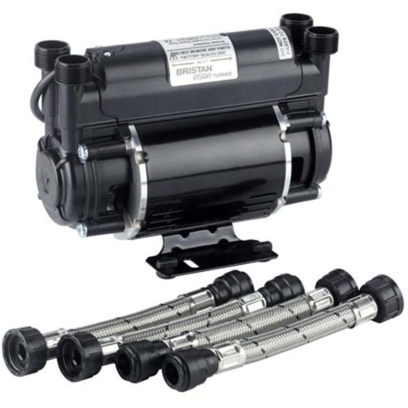 Bristan 1.5 Bar Twin Ended Shower Pump Powered By Stuart Turner - Black