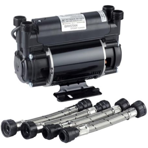 Bristan 2.0 Bar Twin Ended Shower Pump Powered By Stuart Turner - Black