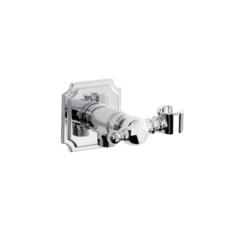 Bristan Wall Outlet Handset Holder Bracket With Square Bevelled Plate - Chrome