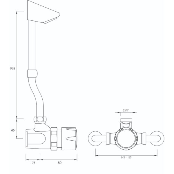 Bristan Timed Flow Temperature Adjustable Manual Shower Valve - Chrome - Image 2