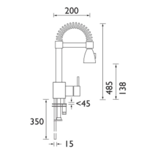 Bristan Target Monobloc Sink Mixer Tap With Pull Out Spray - Chrome - Image 2