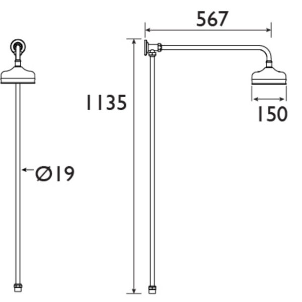 Bristan Rigid Riser Shower Kit - Chrome - Image 2