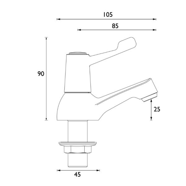 Bristan Lever Basin Pillar Taps With Ceramic Disc Valves - Chrome - Image 2