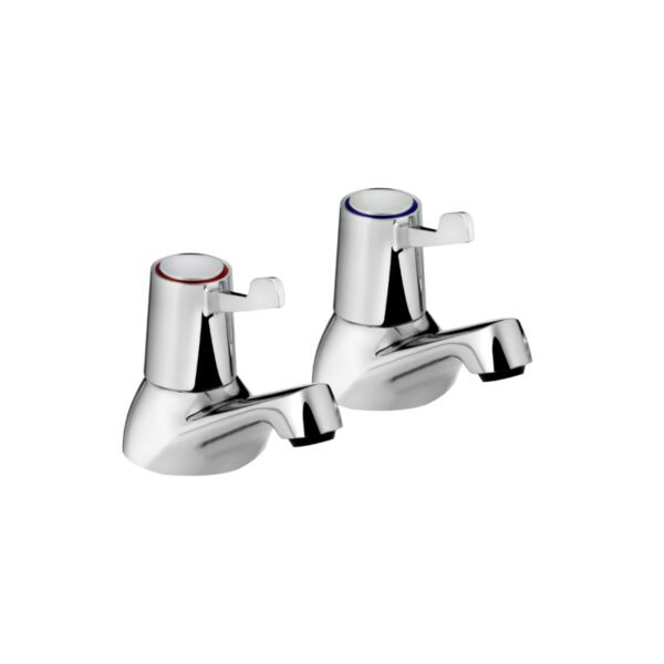 Bristan Lever Bath Pillar Taps With Ceramic Disc Valves - Chrome