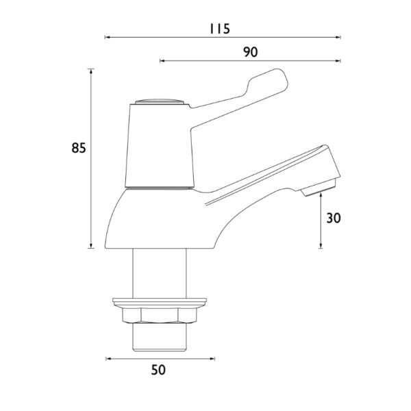 Bristan Lever Bath Pillar Taps With Ceramic Disc Valves - Chrome - Image 2