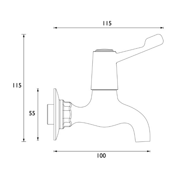 Bristan Lever Bib Taps With Ceramic Disc Valves - Chrome - Image 2