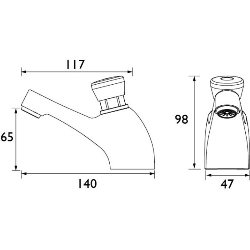 Bristan Non Concussive Basin Pillar Taps - Chrome - Image 2