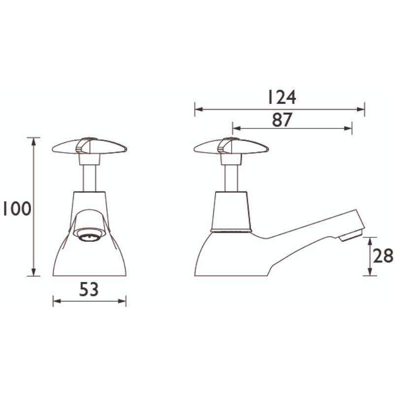 Bristan Crosshead Top Bath Pillar Taps - Chrome - Image 2