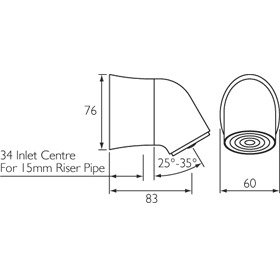 Bristan Vandal Resistant Exp Showerhead - Chrome - Image 2