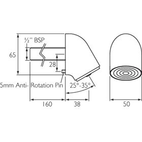 Bristan Vandal Resistant Adjustable Fast Fit Duct Showerhead - Chrome - Image 2