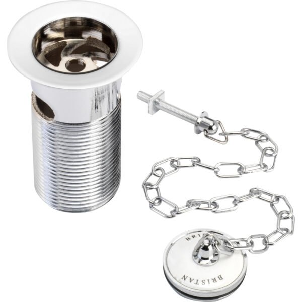 Bristan Basin Waste With Porcelain Plug Slotted - Chrome
