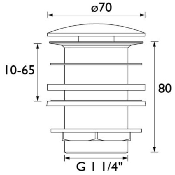 Bristan Round Free Running Basin Waste - Chrome - Image 2