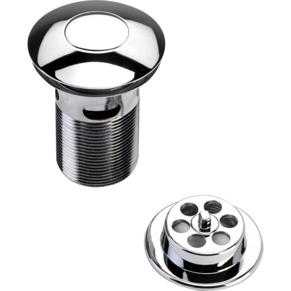 Bristan Round Push Button Bath Waste Slotted - Chrome