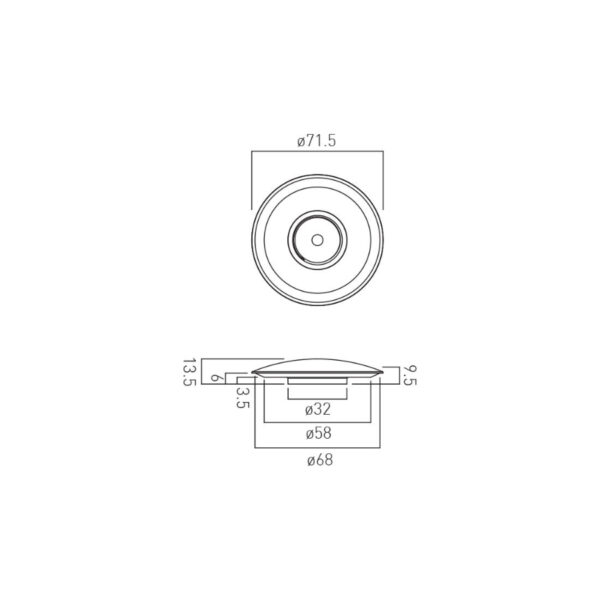 Booth and Co Round Universal Basin Waste Cover Cap - White - Image 3