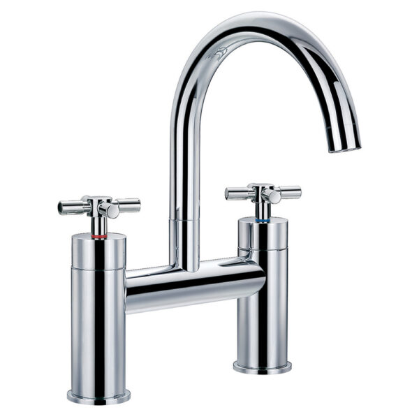 Flova Xl 2-Hole Deck Mounted Bath Filler Tap - Diamond Chrome