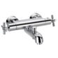 Flova Xl Wall Mounted Thermostatic Exposed Bath Shower Mixer - Diamond Chrome