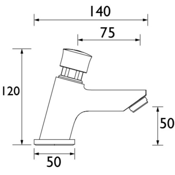 Bristan Single Luxury Soft Touch Timed Flow Basin Tap - Chrome - Image 2