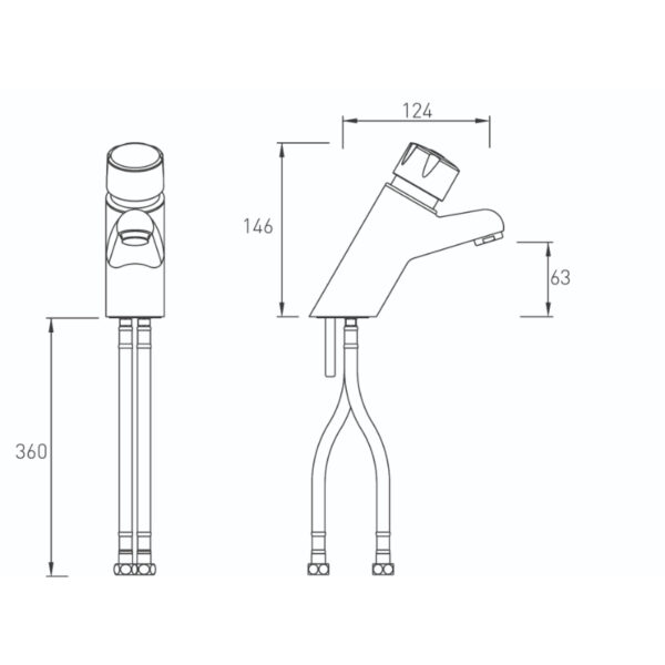 Bristan Timed Flow Temperature Control Basin Mixer Tap - Chrome - Image 2