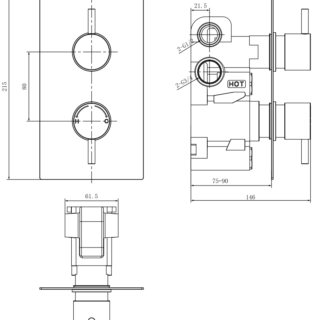 Eastbrook Round Thermostatic Concealed Shower Kit - Image 4