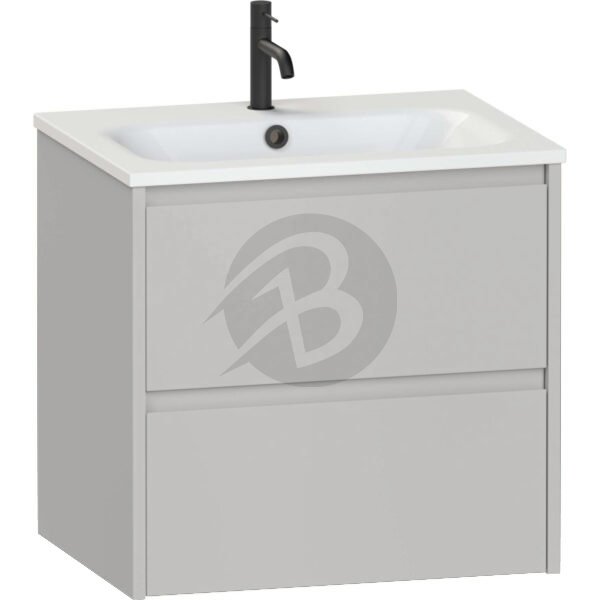 Calypso Selter 2 Drawer Wall Hung Vanity Unit With Orani Cast Gloss White Basin – 600mm Wide – 1 TH - Oyster