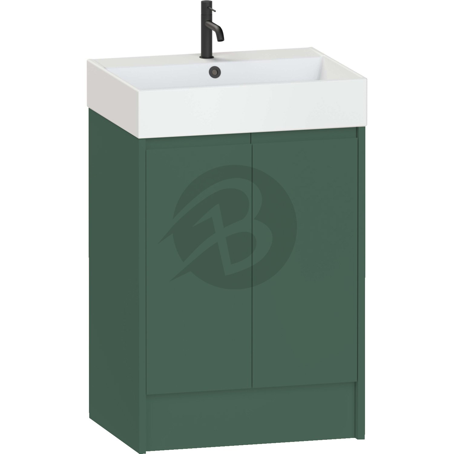 Calypso Selter 2 Door Floor Standing Vanity Unit With Memphis Ceramic White Basin – 600mm Wide – 1 TH - Spruce